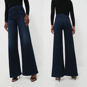 MOTHER Dark Indigo Wide Leg Flare Jeans